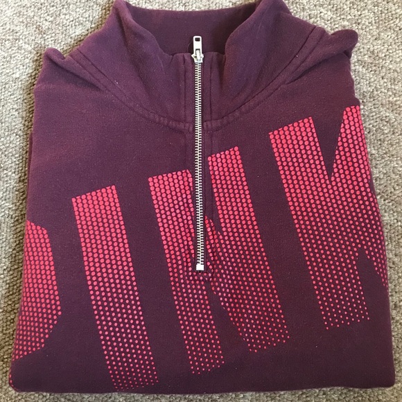 PINK Victoria's Secret Tops - Pink 1/4 Zip Pullover Plum w/ front pocket